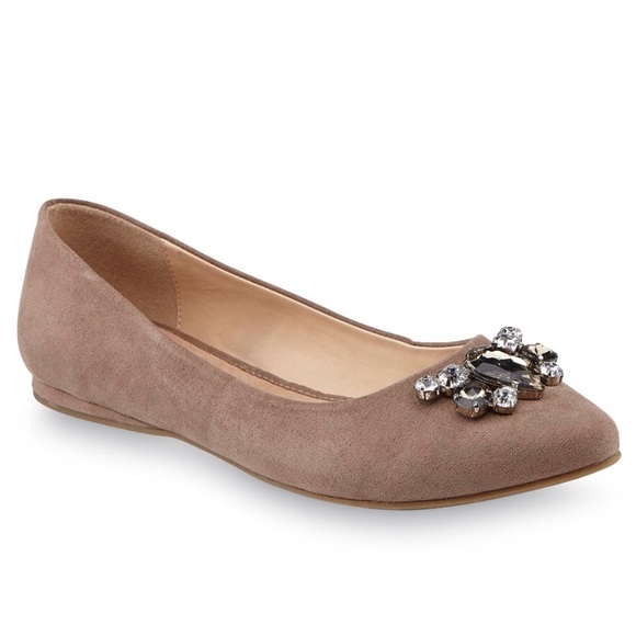 Jacklyn Smith Shoes - Jacklyn Smith Malissa Taupe Rhinestone Flats